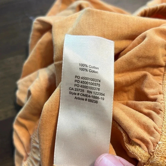 Aritzia Wilfred Free Mustard Yellow T-Shirt Tee Cinched Cropped Cotton XS - Picture 5 of 6